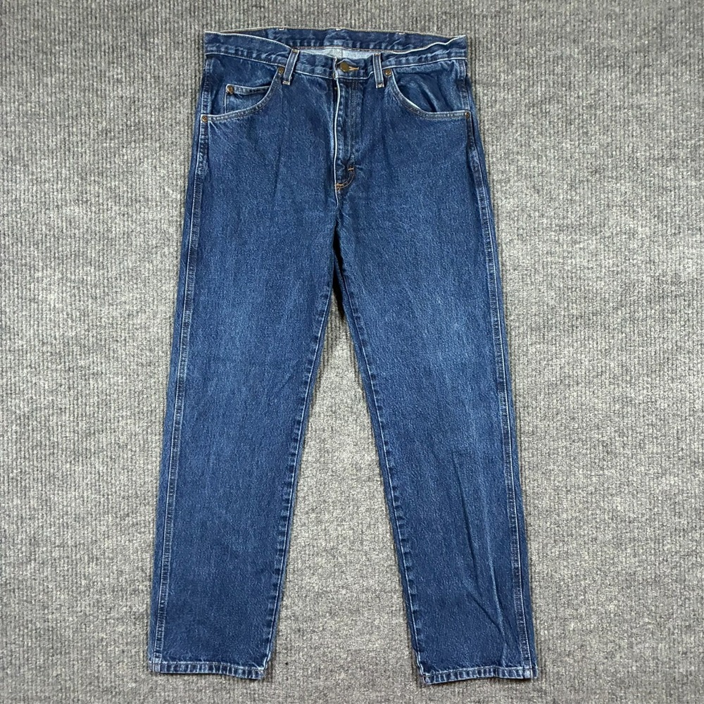 Wrangler Mens Straight Leg Jeans W34" Blue Denim‎ Comfort Casual Mid Rise